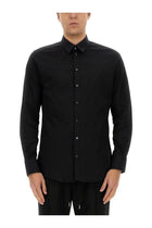 Dolce &amp; Gabbana Men's Gold Poplin Stretch Shirt Black