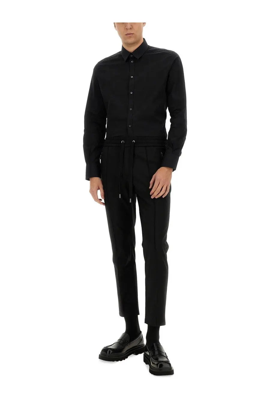 Dolce &amp; Gabbana Men's Gold Poplin Stretch Shirt Black, view 2