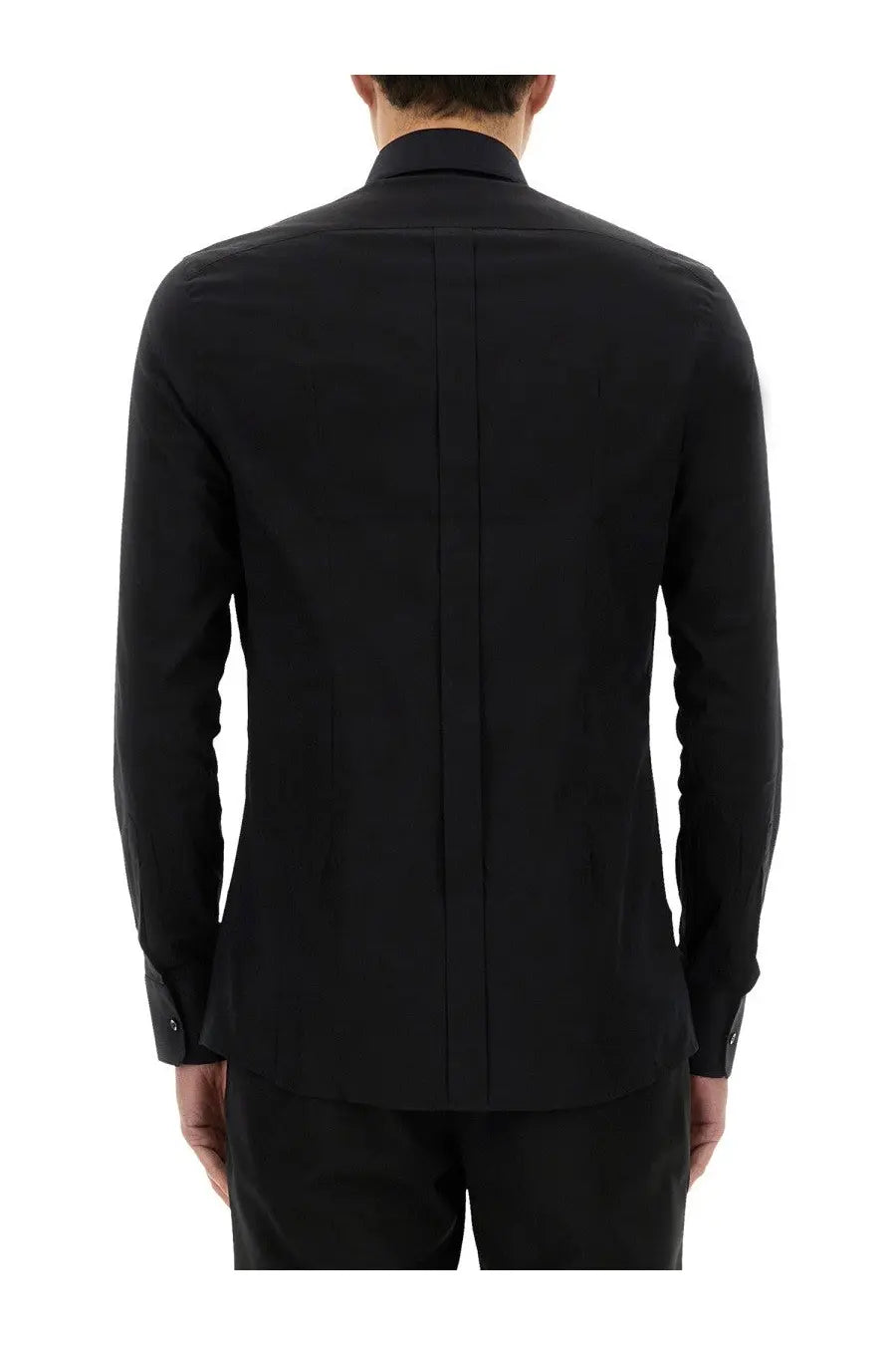 Dolce &amp; Gabbana Men's Gold Poplin Stretch Shirt Black, view 3