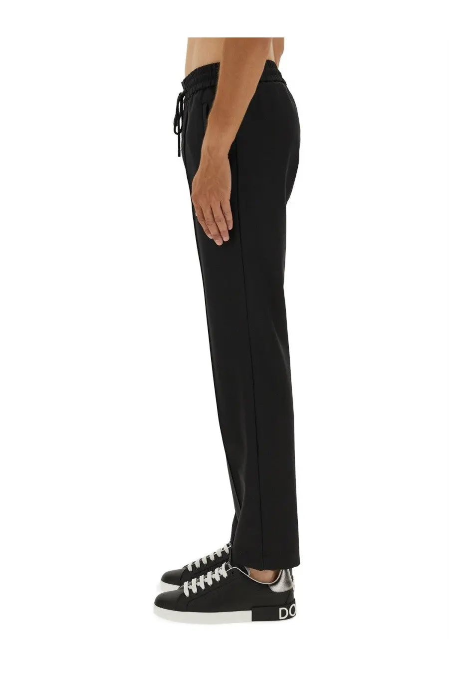 Dolce &amp; Gabbana men’s jogging pants black with a sleek straight-leg cut and subtle side seam detailing