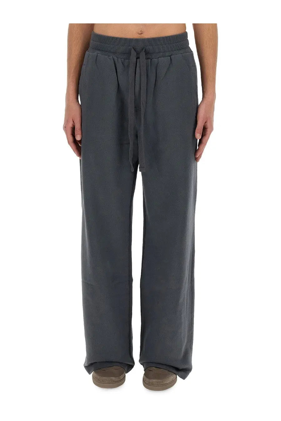 Dolce &amp; Gabbana men’s dark gray loose-fitting jogging pants with elastic waistband and matching drawstring