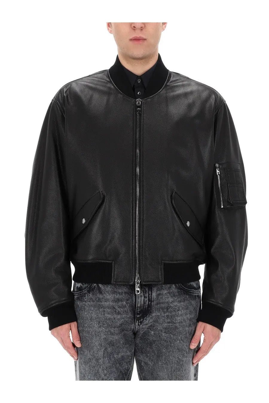 Dolce &amp; Gabbana Men's Leather Jacket Black, view 4