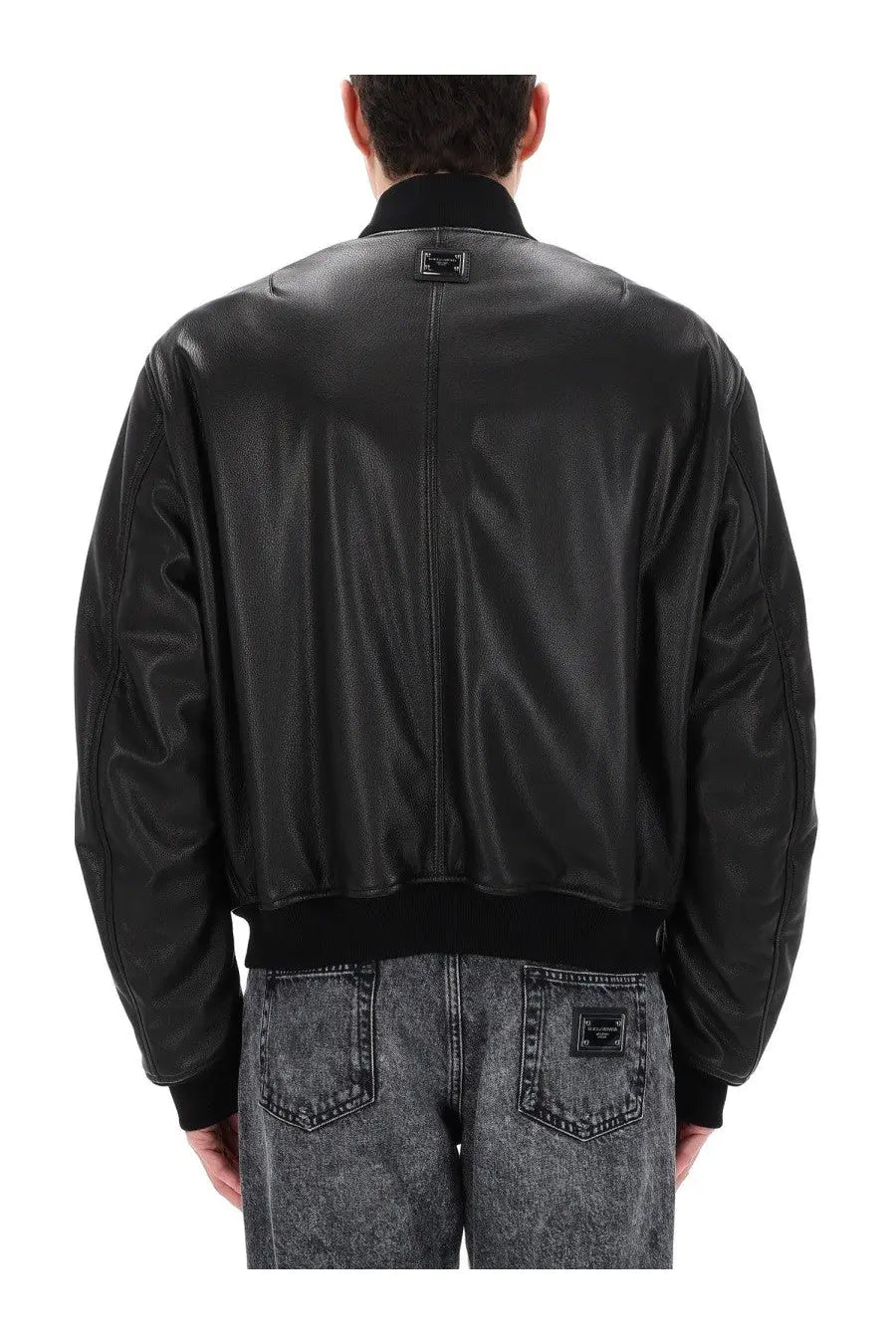 Dolce &amp; Gabbana Men's Leather Jacket Black, view 5