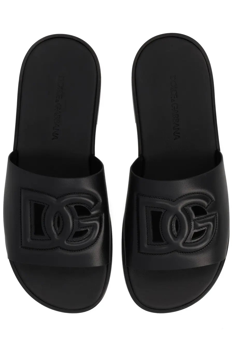 Dolce &amp; Gabbana Men's Leather Slide Black, view 5