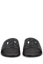 Dolce &amp; Gabbana Men's Leather Slide Black, view 3