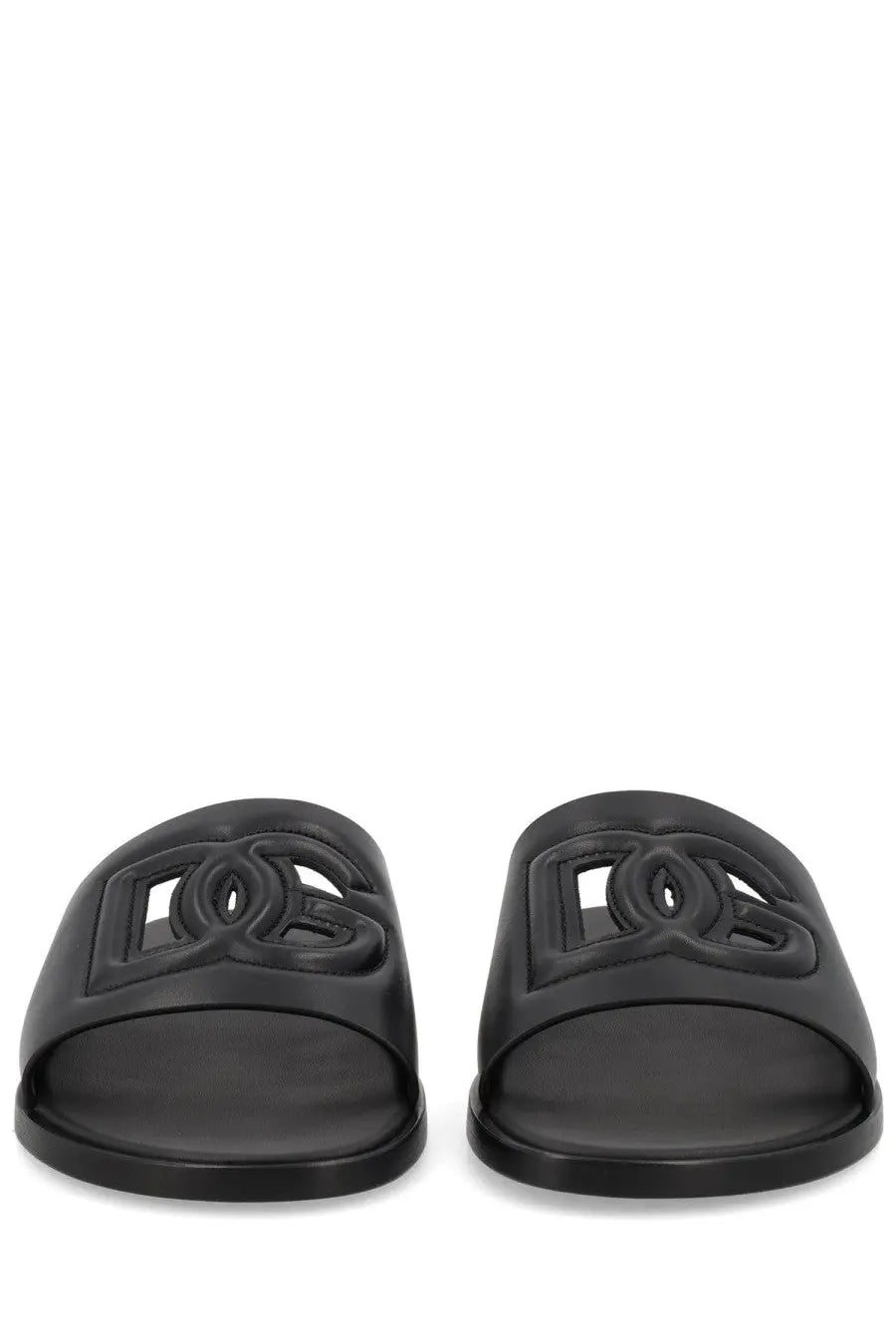 Dolce &amp; Gabbana Men's Leather Slide Black, view 3