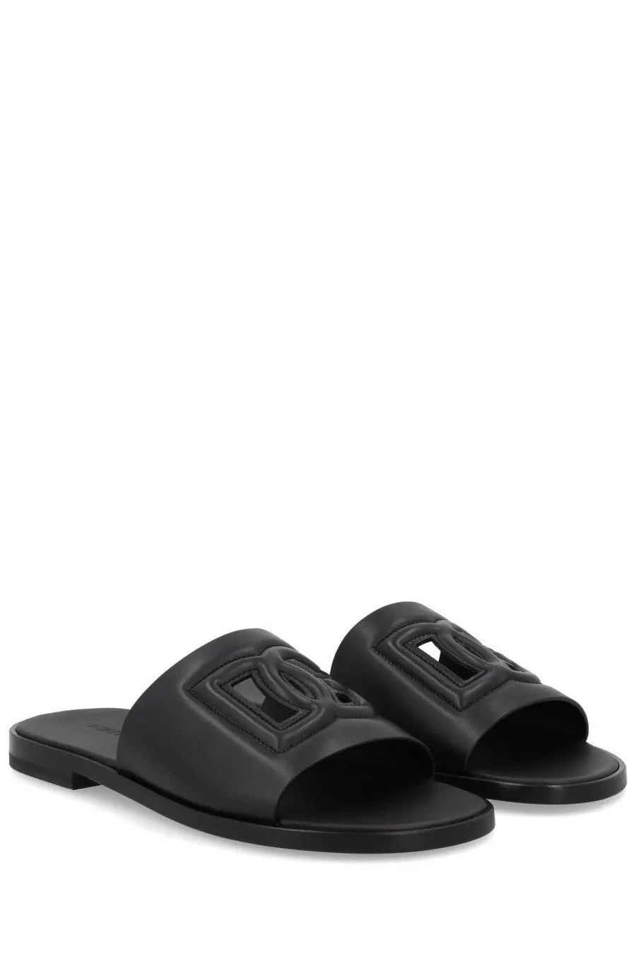 Dolce &amp; Gabbana Men's Leather Slide Black, view 2