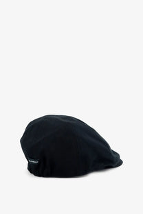 Dolce &amp; Gabbana men’s black flat cap made of linen and cotton with a smooth fabric and structured rounded crown