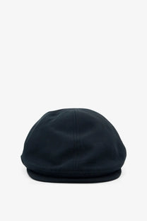 Dolce &amp; Gabbana men’s black linen and cotton flat cap with structured six-panel design and slightly curved brim