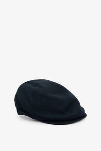 Dolce &amp; Gabbana men’s black flat cap with structured rounded crown narrow brim made of linen and cotton