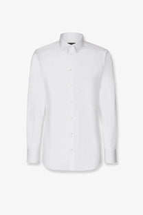 A crisp white dolce gabbana men’s martini cotton shirt with a classic button-down collar and long sleeves