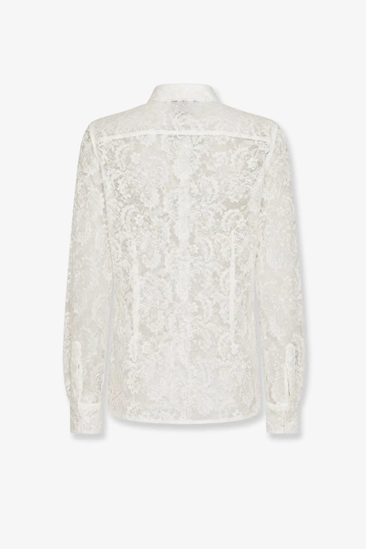 Dolce &amp; gabbana men’s martini lace shirt white featuring a white lace blouse with intricate floral patterns and classic collar