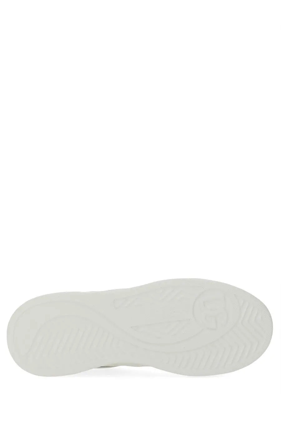 Dolce &amp; Gabbana men’s new roma sneaker white with white rubber sole and embossed logo design shown from the back side