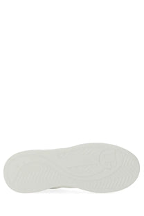 Dolce &amp; Gabbana men’s new roma sneaker white with white rubber sole and embossed logo design shown from the back side