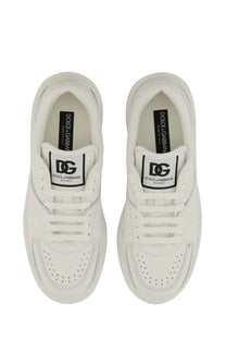 Dolce &amp; Gabbana men’s new roma sneaker white with perforated leather uppers and chunky rubber sole
