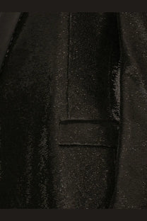 Dolce &amp; Gabbana men’s Siciliatuxedo black blazer with textured shimmering fabric and a single flap pocket