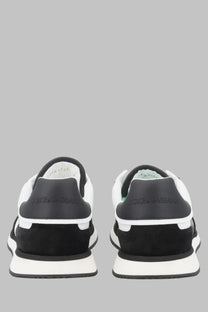 Dolce &amp; Gabbana men’s black and white sneaker with sleek suede and leather design dg cushion multicolor style