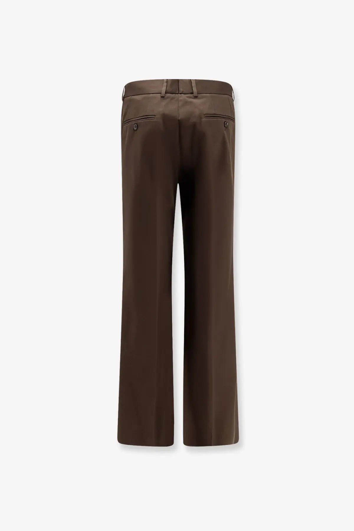 Dolce &amp; Gabbana men’s tailored brown cotton wide-leg trousers with sleek fit and subtle stitching details