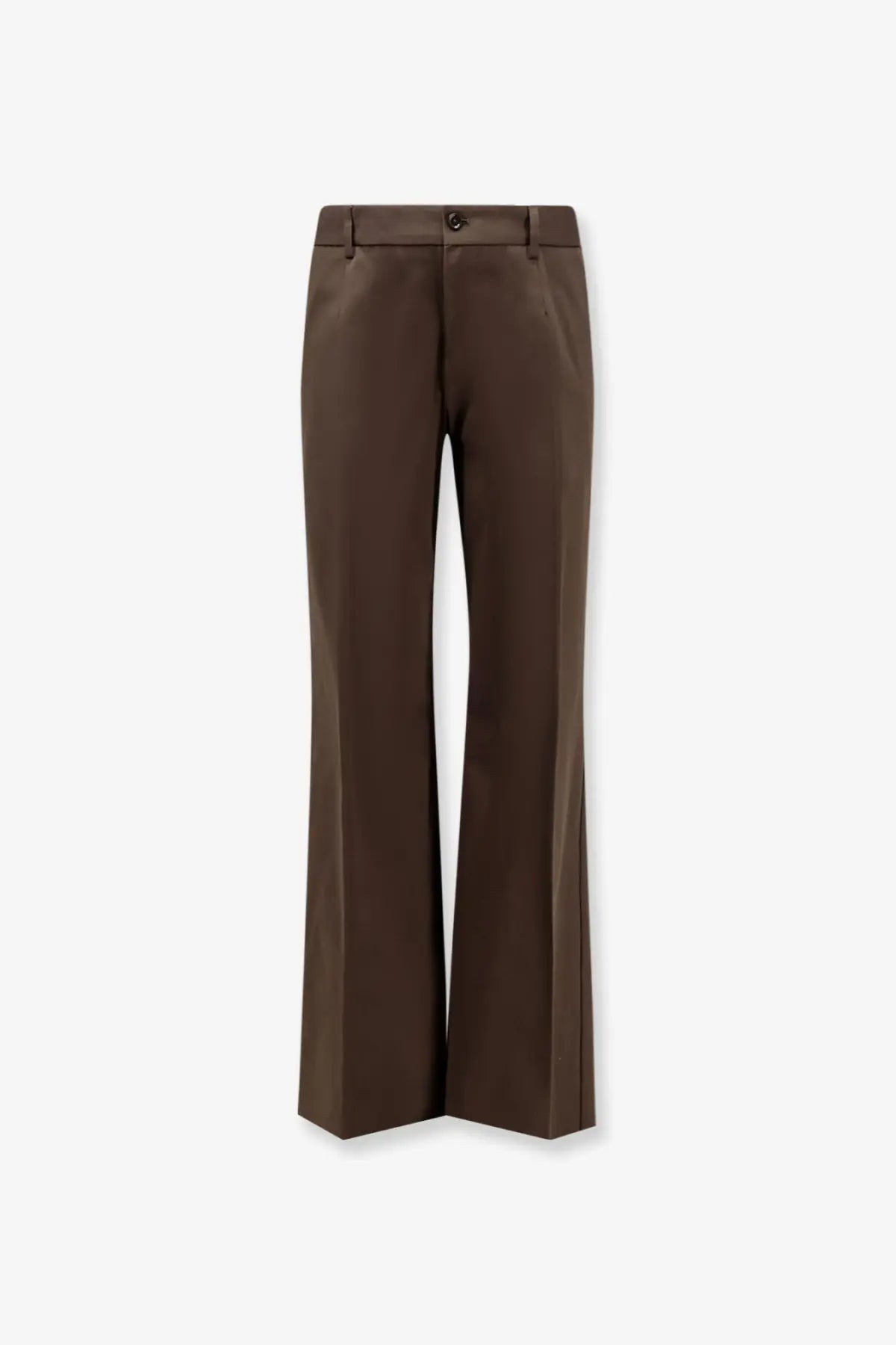 Dolce &amp; gabbana men’s tailored brown cotton trousers with wide-leg fit and subtle creases