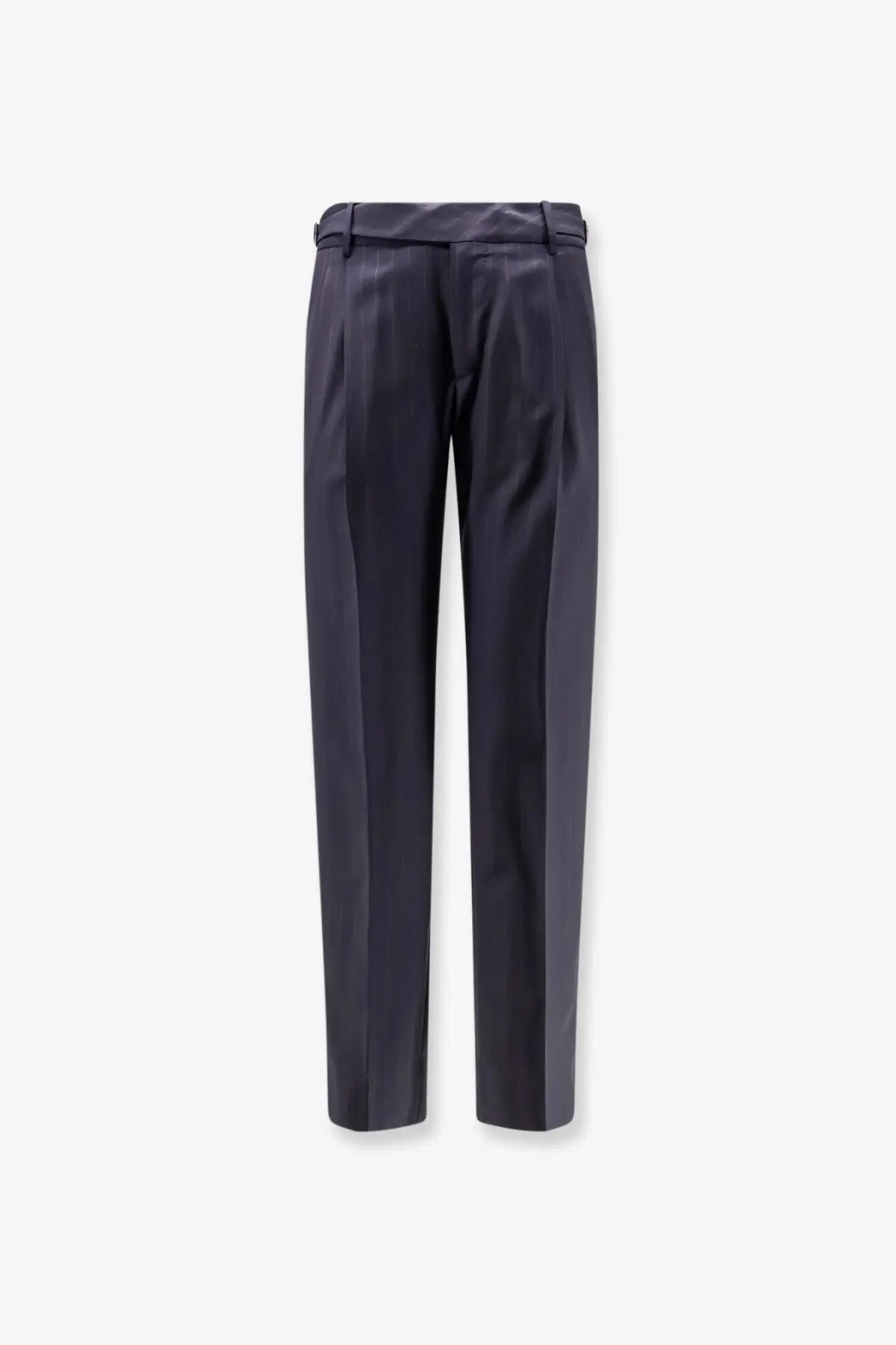 Dark gray pleated dolce &amp; gabbana men’s trousers with tailored fit belt loops made from virgin wool