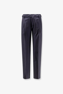 Dark gray pleated dolce &amp; gabbana men’s trousers with tailored fit belt loops made from virgin wool
