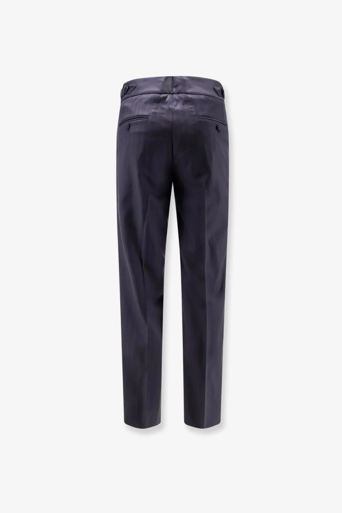 Dark navy blue tailored dolce and gabbana men’s virgin wool trousers with sleek straight-leg cut and subtle creasing