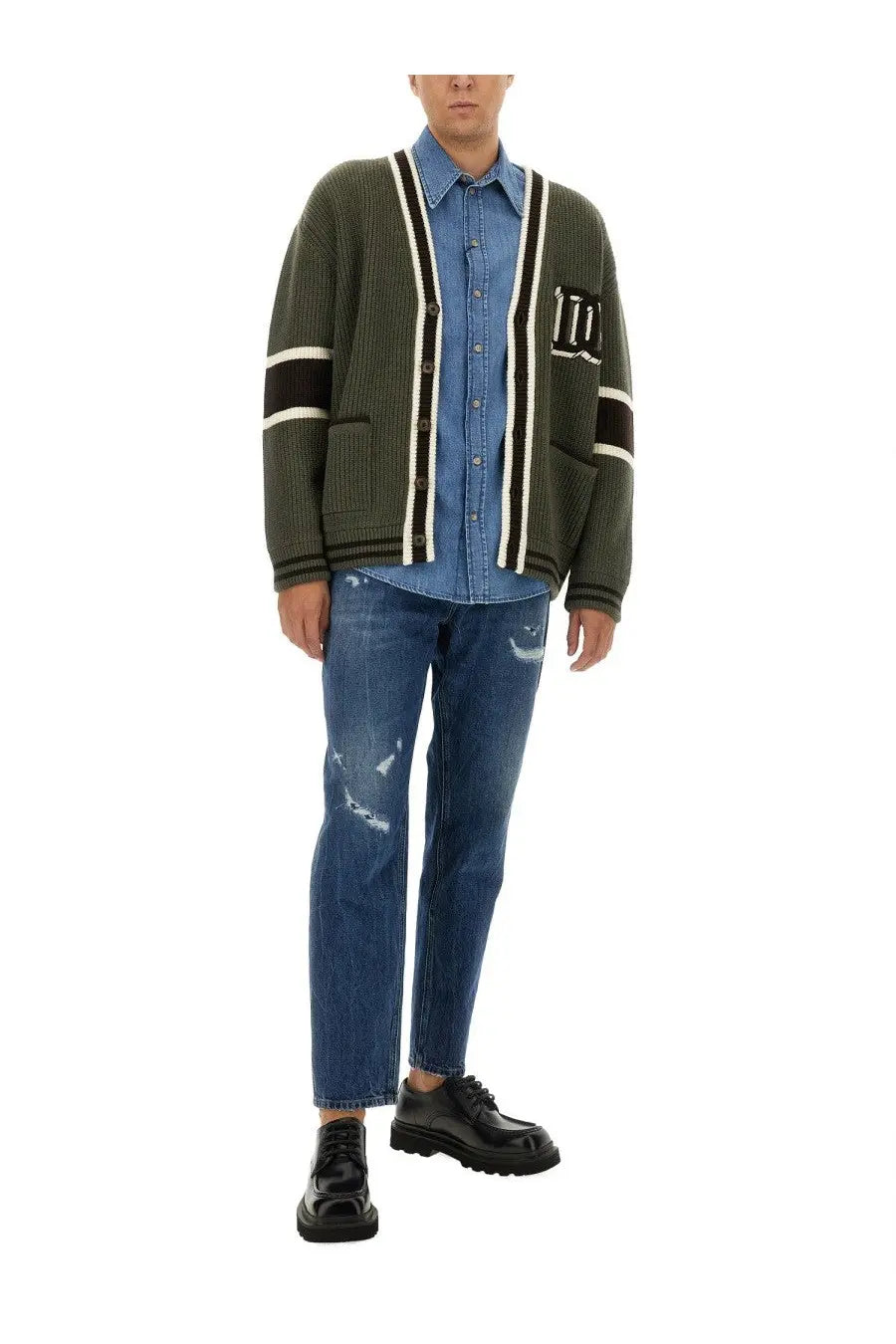 Dolce &amp; Gabbana Men's Wool Cardigan Green, view 2