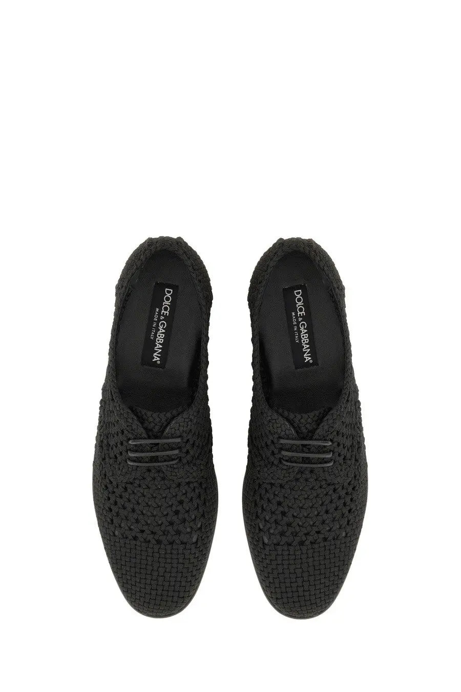 Dolce &amp; Gabbana Men's Woven Fabric Derby Shoe Black, view 6