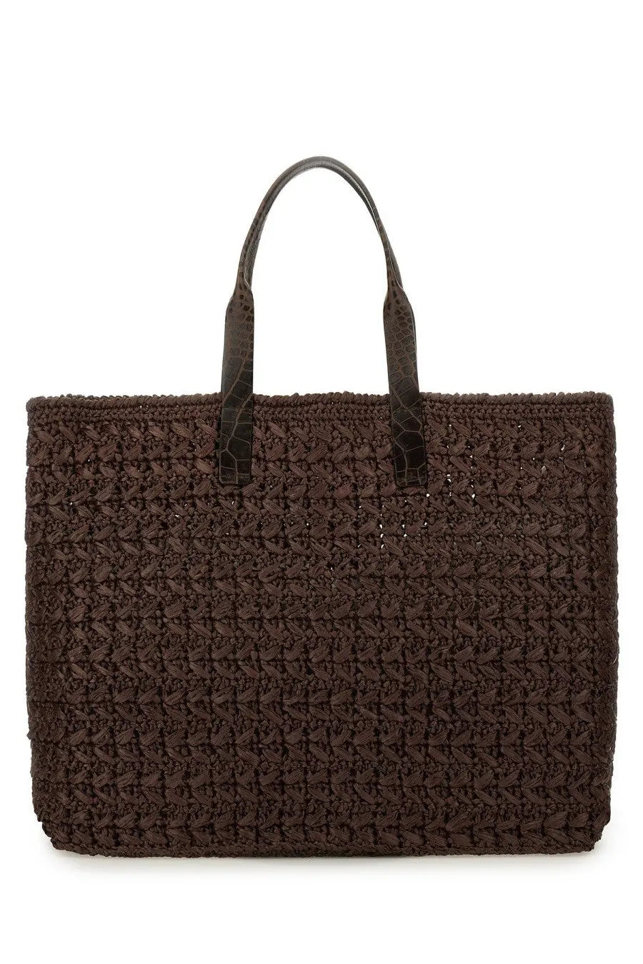 Dolce &amp; Gabbana Men's Woven Mesh Shopping Bag Brown, view 3