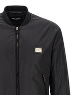 Dolce &amp; Gabbana Plaque Bomber Jacket Black, view 3