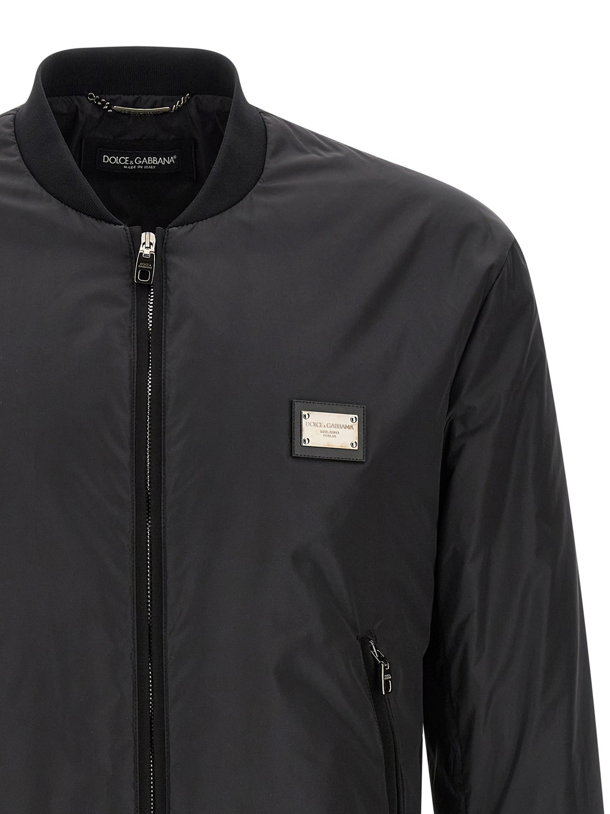 Dolce &amp; Gabbana Plaque Bomber Jacket Black, view 3