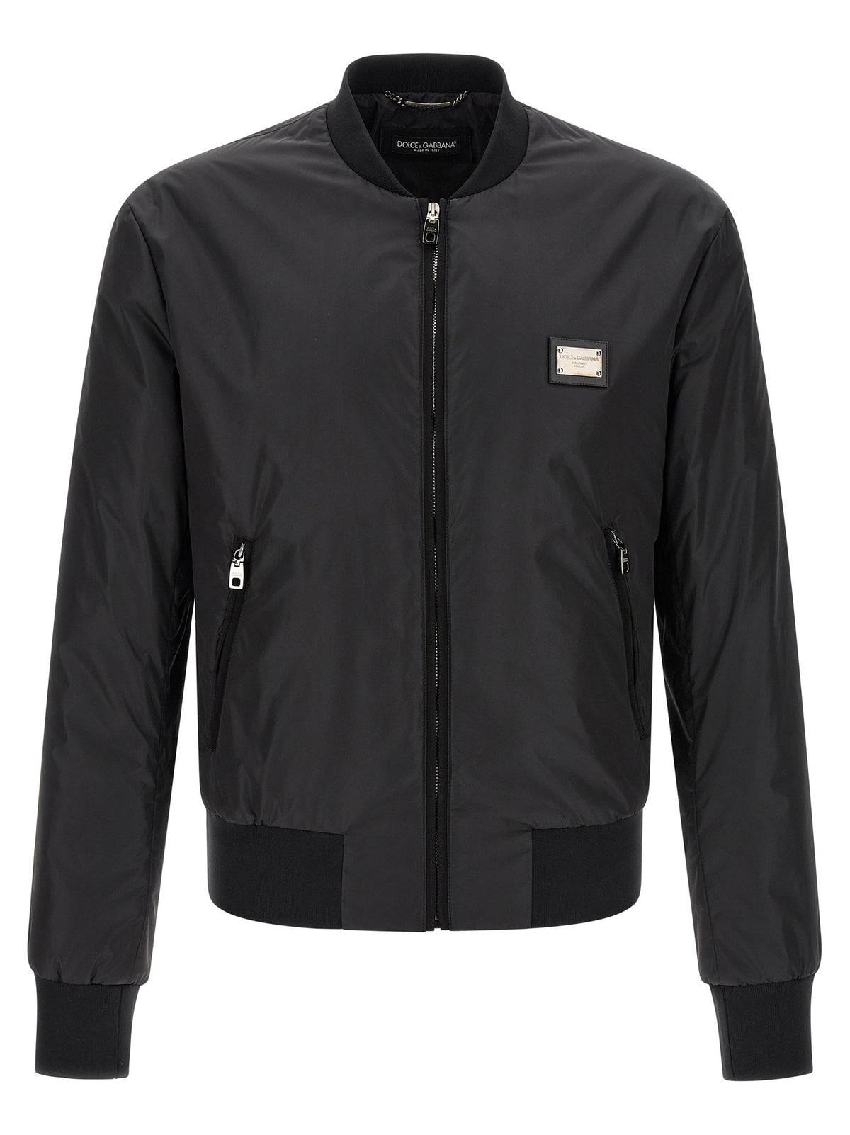Dolce &amp; Gabbana Plaque Bomber Jacket Black