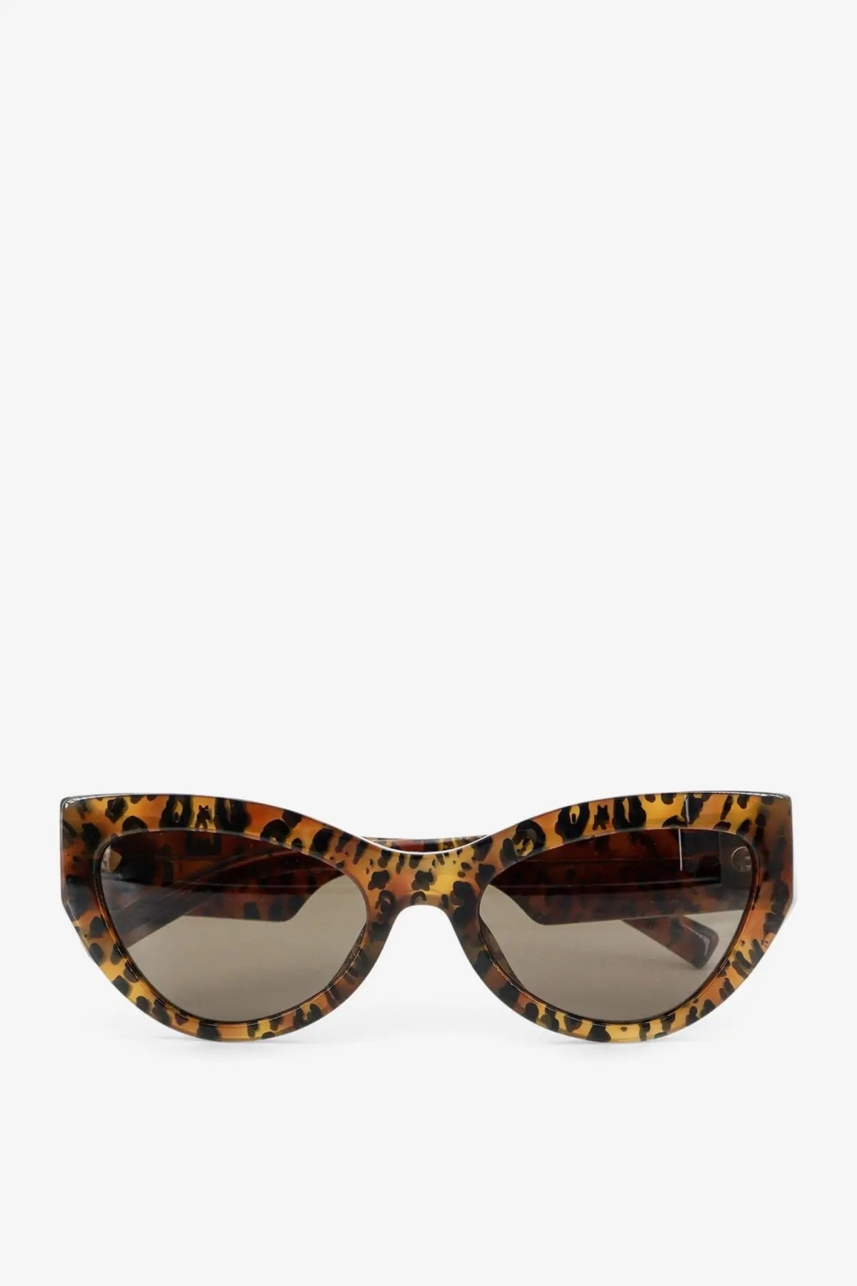 Dolce &amp; Gabbana women’s cat-eye acetate sunglasses with tortoiseshell leopard print frame and dark gray lenses