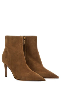 Dolce &amp; gabbana women’s boot devotion brown tan suede ankle boots with pointed toe and slender high heel