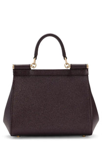 Dolce &amp; Gabbana women’s borsa mano Sicily medium red leather handbag with gold-tone hardware and structured design