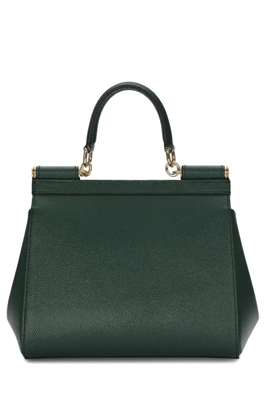 Dolce and gabbana women’s borsa sicily medium dark green leather handbag with gold-tone hardware and structured design