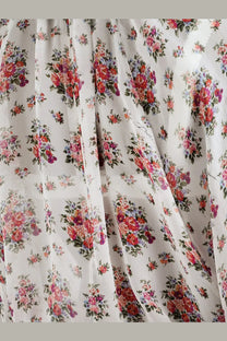Dolce &amp; gabbana women’s chiffon shirt white with flowing fabric and vibrant red pink and purple floral pattern