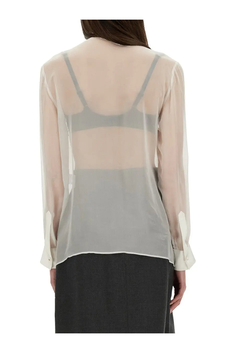 Dolce &amp; Gabbana Women's Chiffon Shirt White, view 3