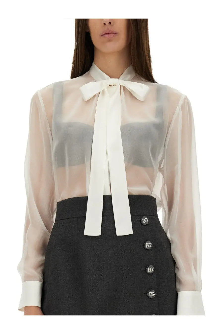 Dolce &amp; Gabbana Women's Chiffon Shirt White, view 4