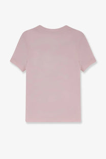 Dolce and Gabbana women’s soft blush pink cotton short-sleeved t-shirt with simple crew neck design