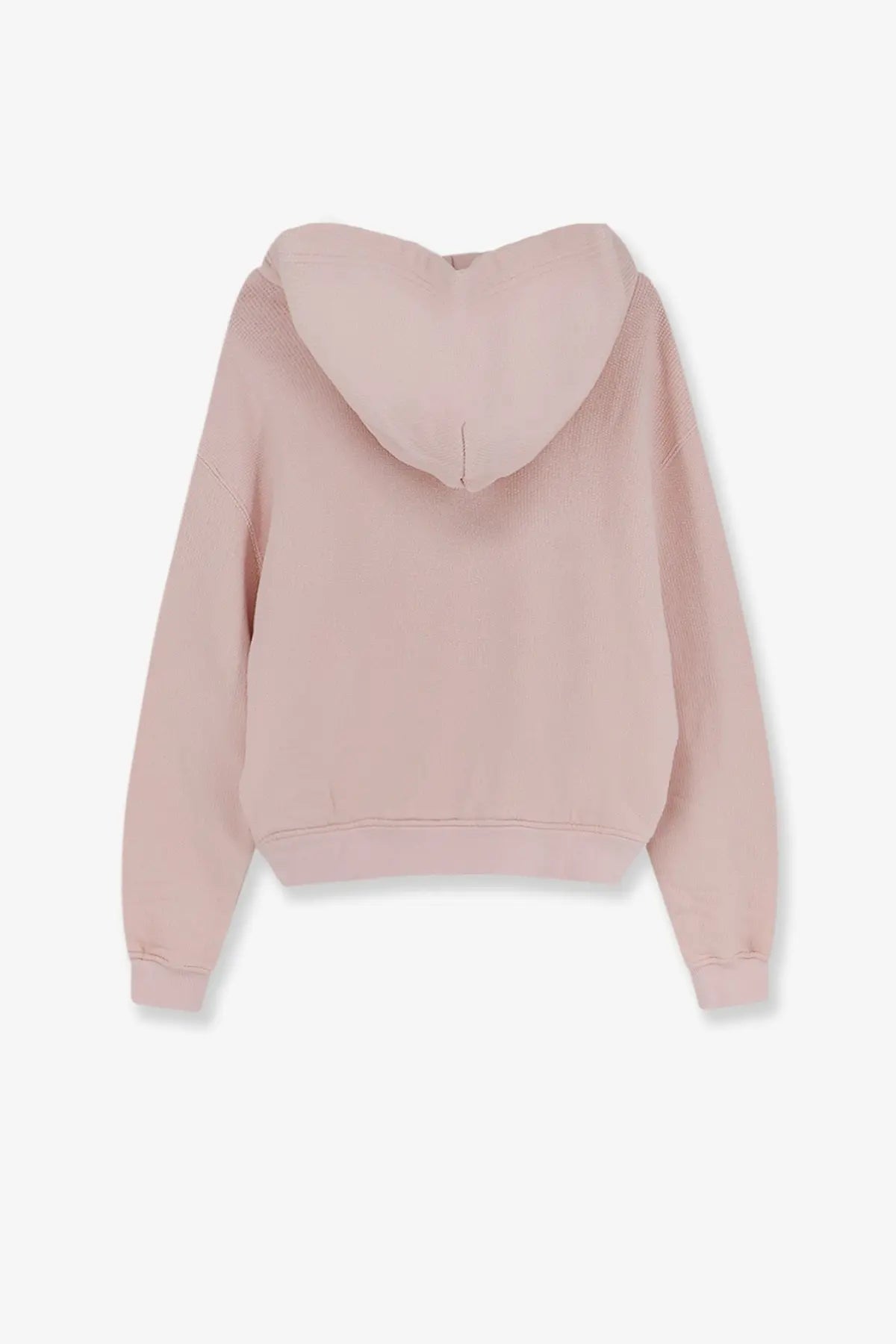 Dolce &amp; Gabbana women’s cotton sweatshirt grey with soft blush pink ribbed hooded sweatshirt and relaxed fit