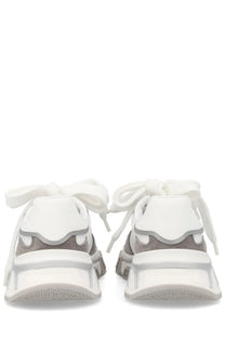 Dolce &amp; Gabbana women’s DG Country Road sneaker in white and gray chunky design with thick soles and tied laces