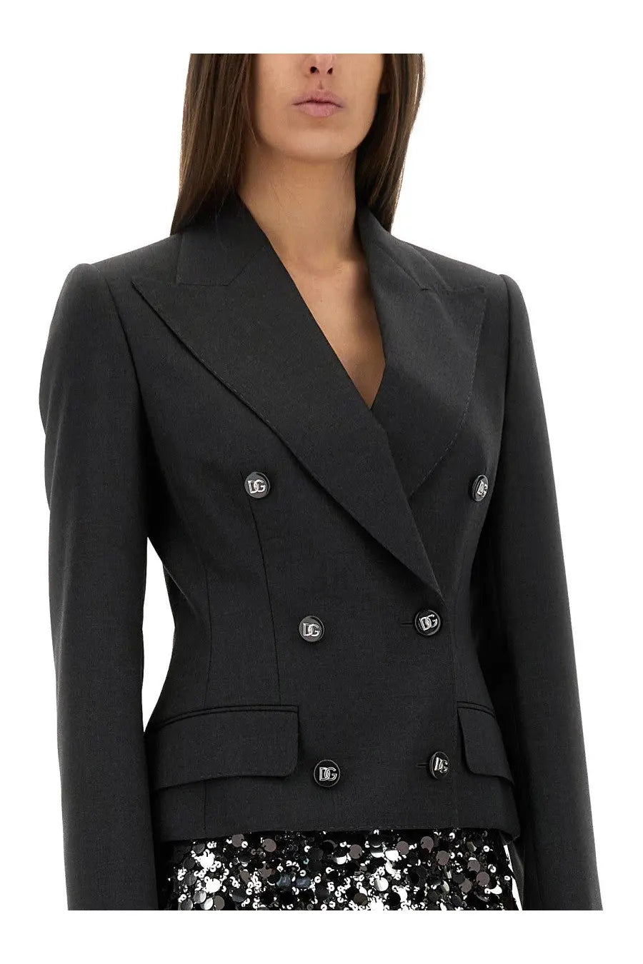 Dolce &amp; Gabbana Women's Dolce Double Breasted Jacket Grey, view 4