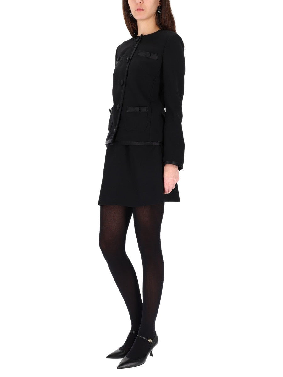 Dolce &amp; Gabbana Women's Double Crepe Basque Skirt Black, view 2