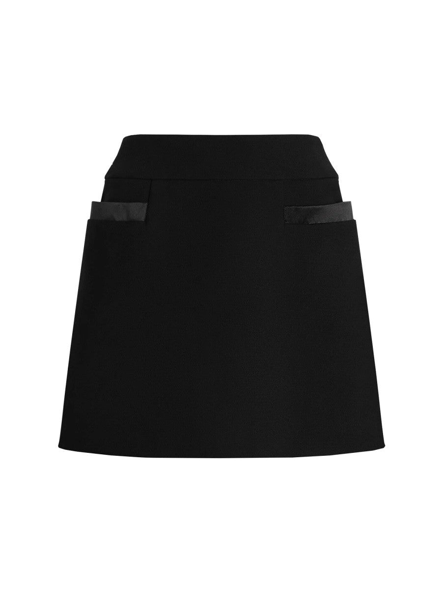 Dolce &amp; Gabbana Women's Double Crepe Basque Skirt Black