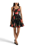 Dolce &amp; Gabbana Women's Floral Print Bustier Top Black, view 2