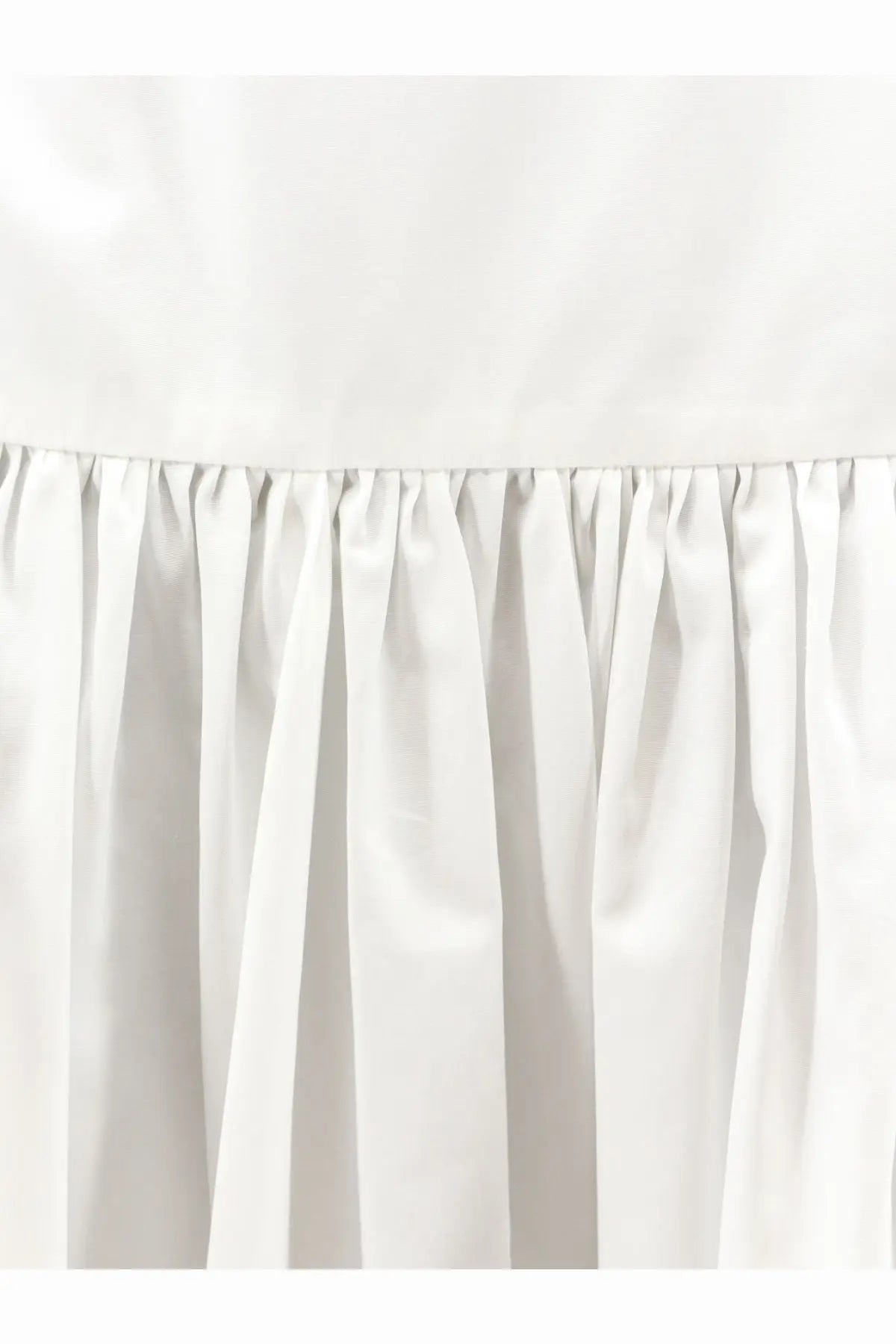 Dolce &amp; Gabbana women’s white satin skirt with gathered ruffled hem in flounced poplin long style