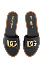 Dolce &amp; Gabbana Women's Leather Slide Sandal Black, view 6