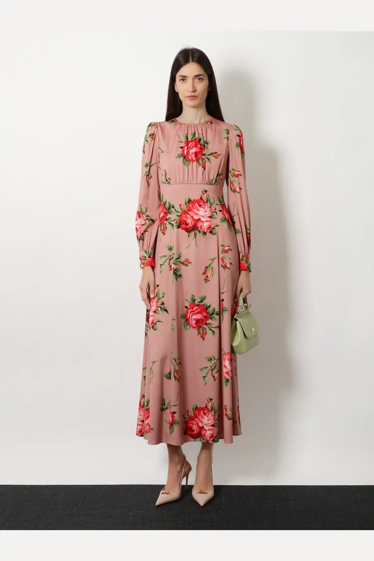 Dolce &amp; Gabbana Women's Long Silk Dress Pink, view 2