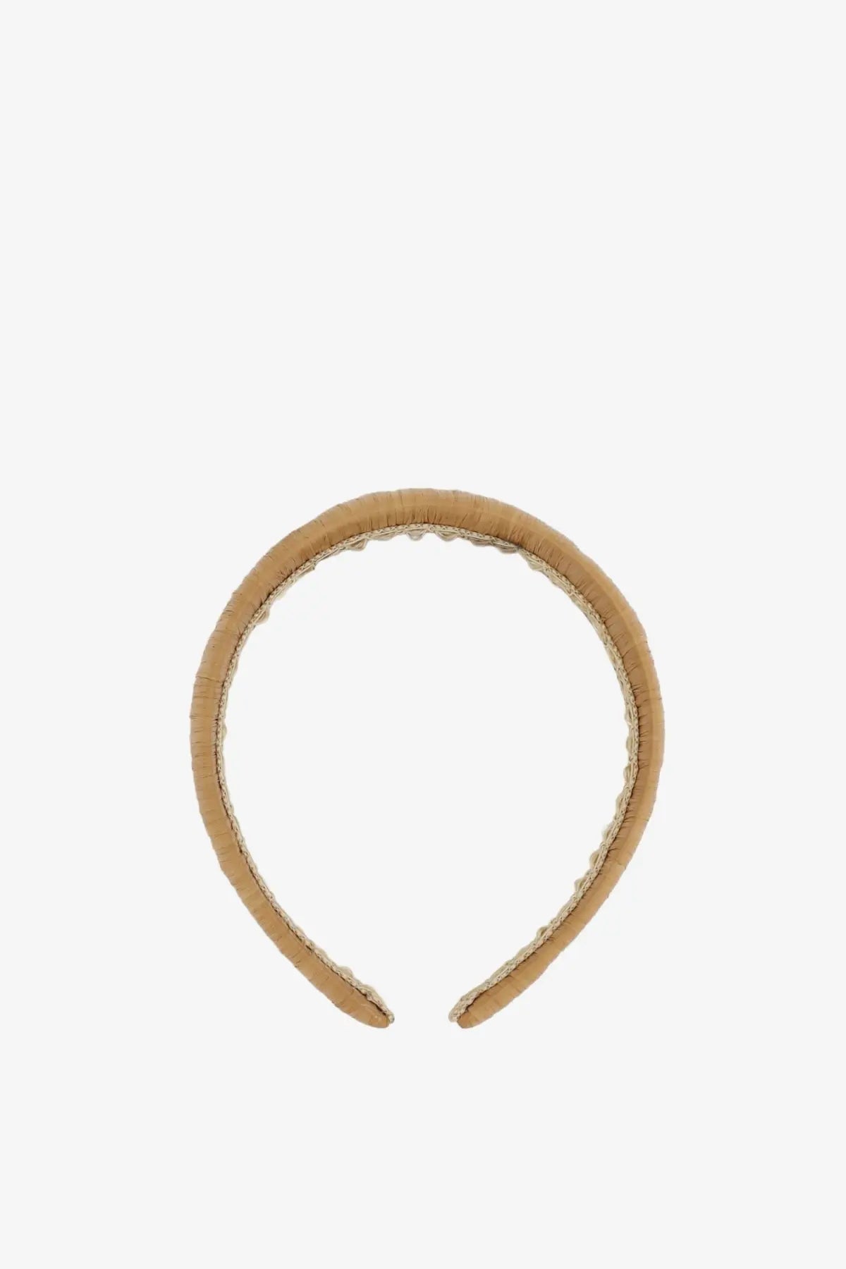 Dolce &amp; gabbana women’s brown rayon headband with tan raffia textured woven design